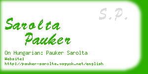 sarolta pauker business card